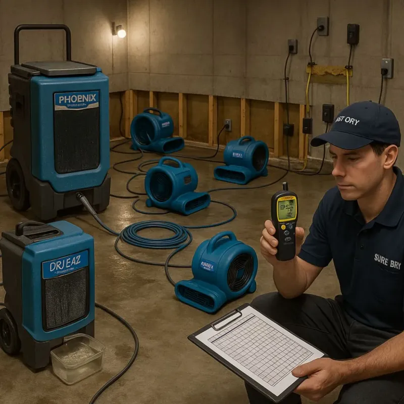 Structural Drying and Dehumidification process in Palos Heights, IL